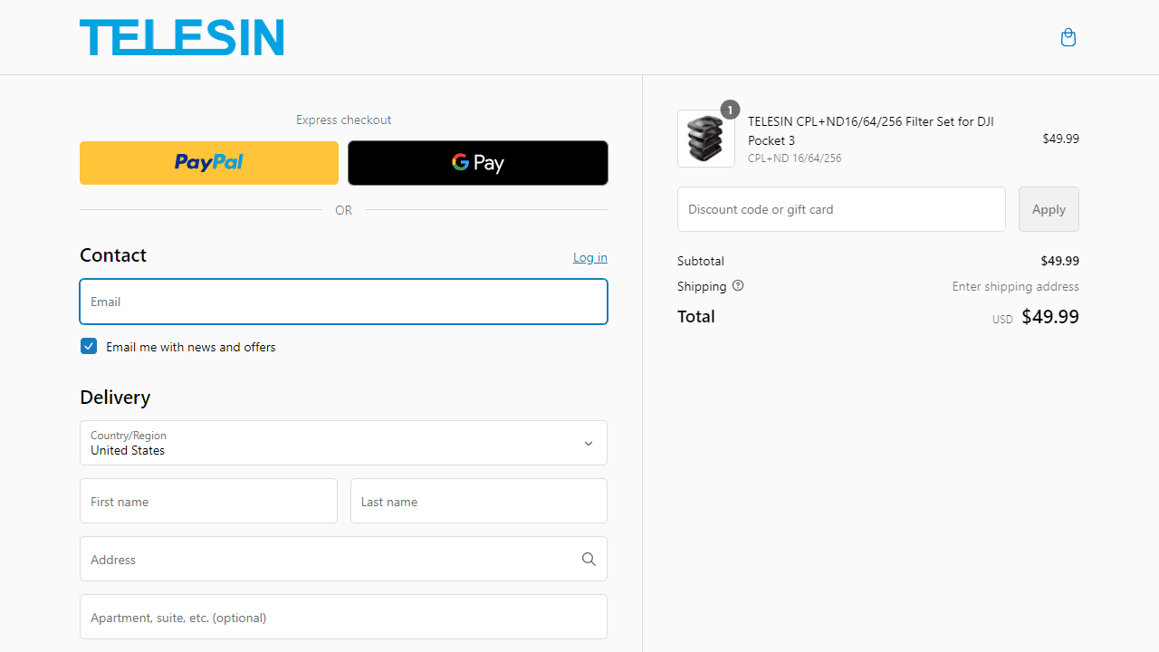 How to apply TELESIN coupon code